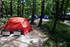 テントでキャンプしました。